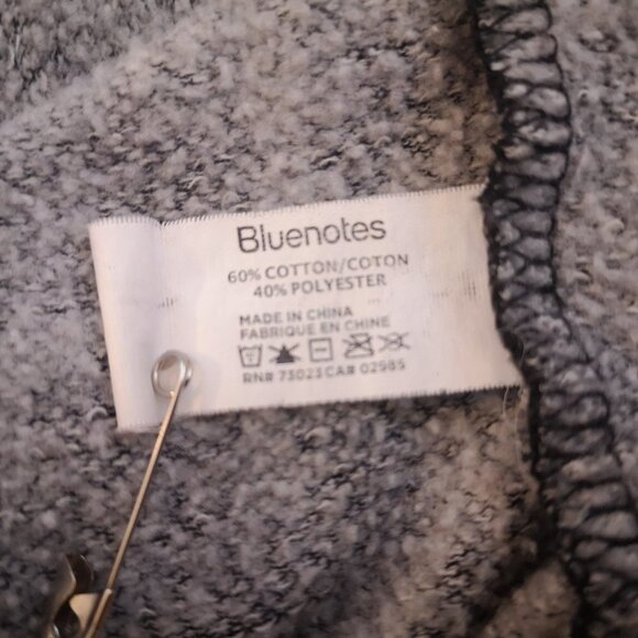 Bluenotes Ladies Size Medium Black Fleece Lined Straight Fit Sweat Top - Picture 5 of 8